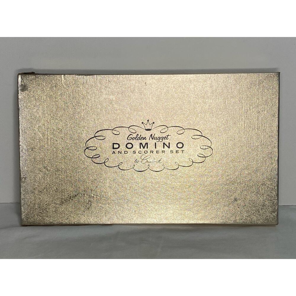 Vintage Golden Nugget Domino and Scorer Set by Crisloid Plastics No. GN-800